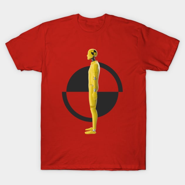 Crash Test Dummy Yellow Man Testing Car Crash T-Shirt by ActivLife